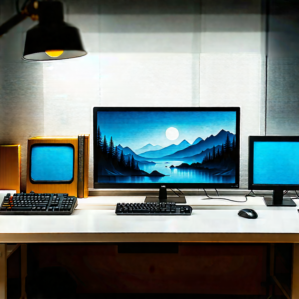 Business Landscape Photography: Workplace With Digital Devices On Desk With Desk Computer