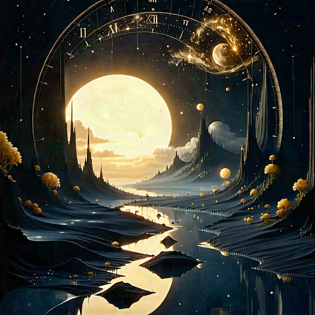 Abstract Fantasy Art: Conceptual Representation Of Time With Image, There
