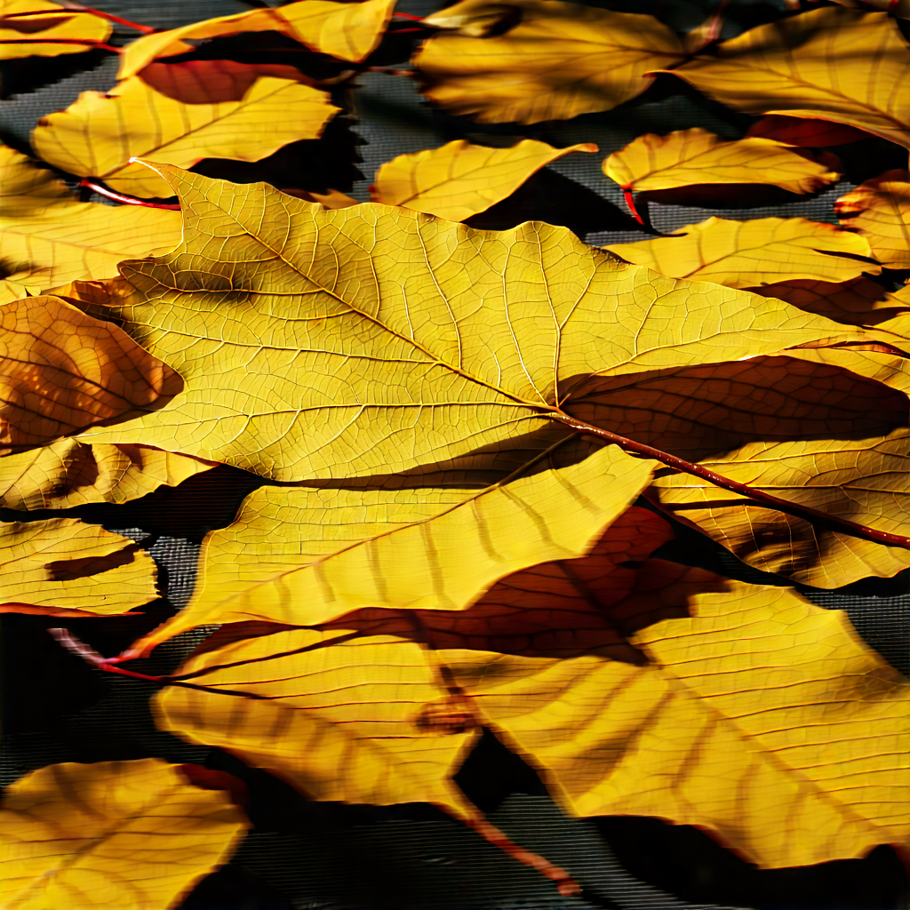 Nature Drone Photography: Autumn leaves in sunlit clearing