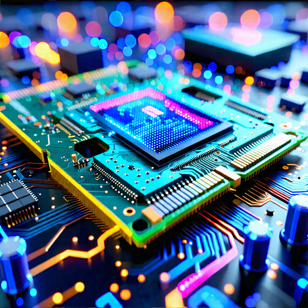 Tech Voxel Art: Close-up of memory module