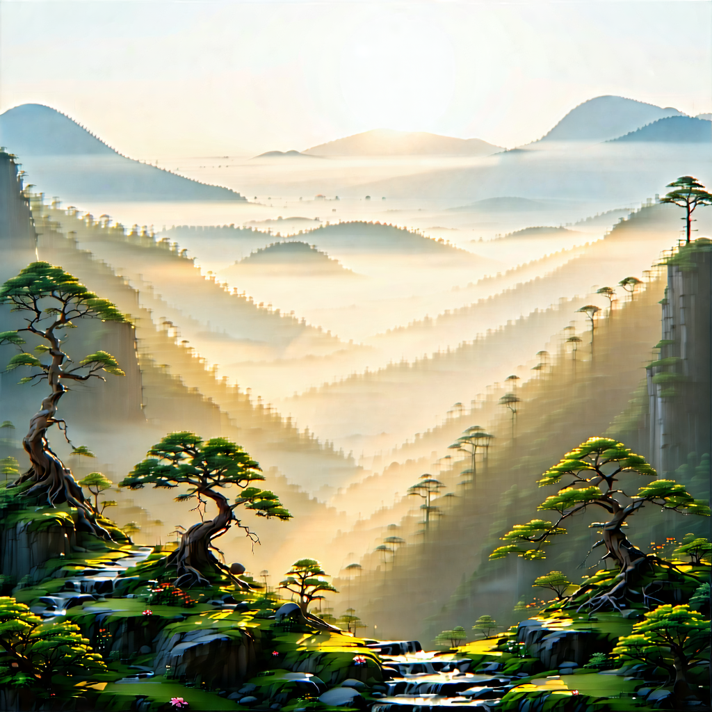 Tech Tilt-shift Photography: Digital Transformation Visualization With Beautiful Mountain