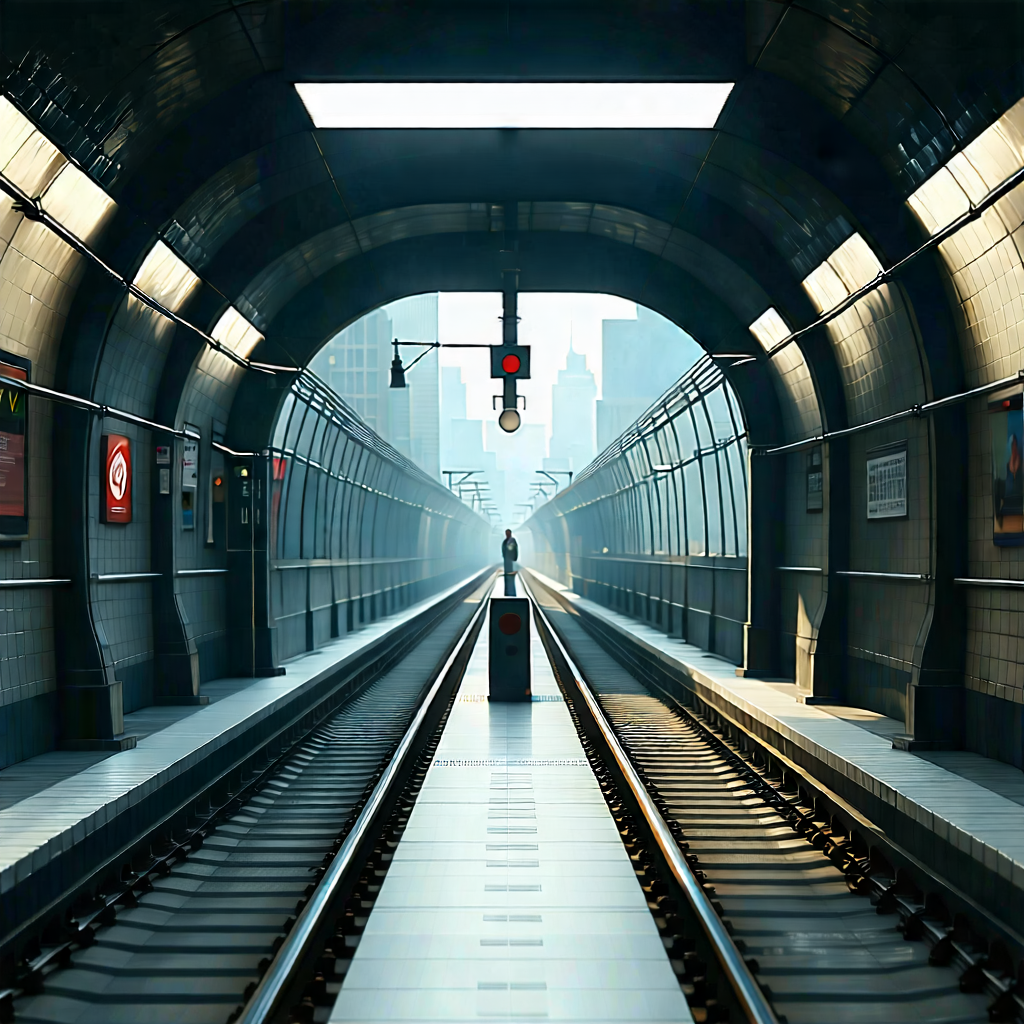 Urban Landscape Photography: City subway in main avenue
