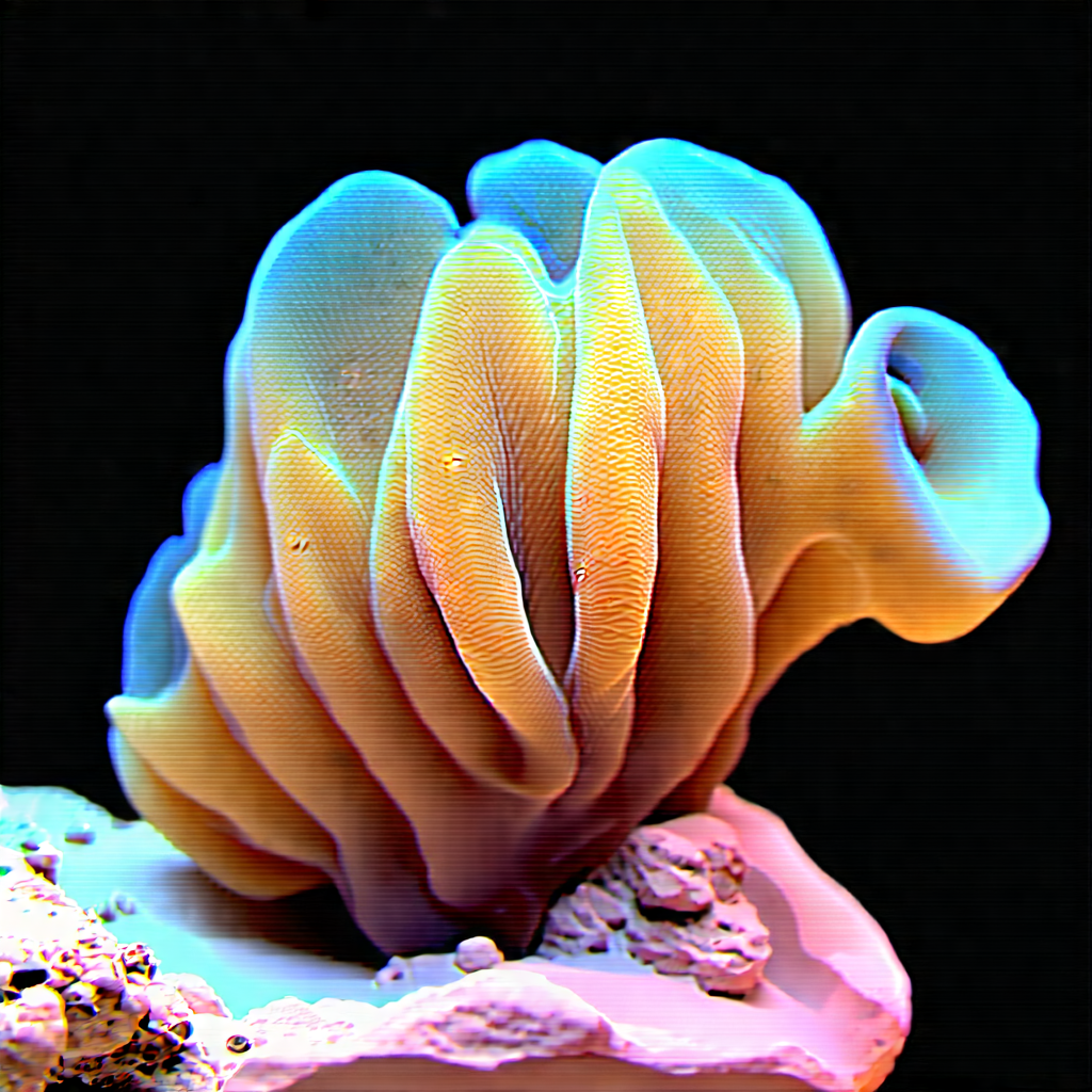 Nature Professional Photography: Coral Reef In Winter Snow With Colorful, Multi-tone
