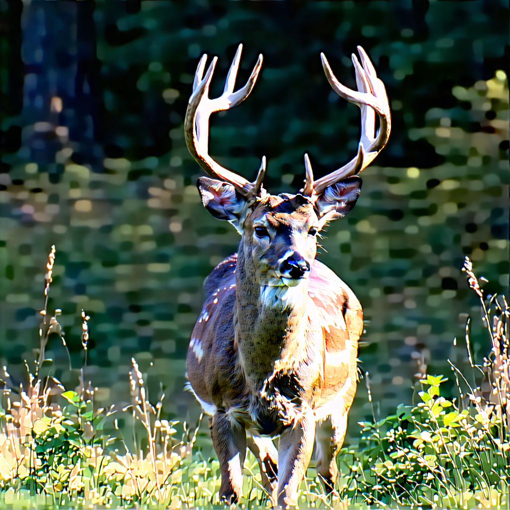 Nature Etching: Deer In Natural Habitat With Deer Large