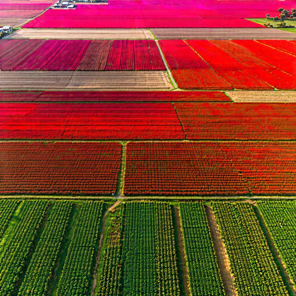Nature Low Poly: Aerial view of agricultural fields