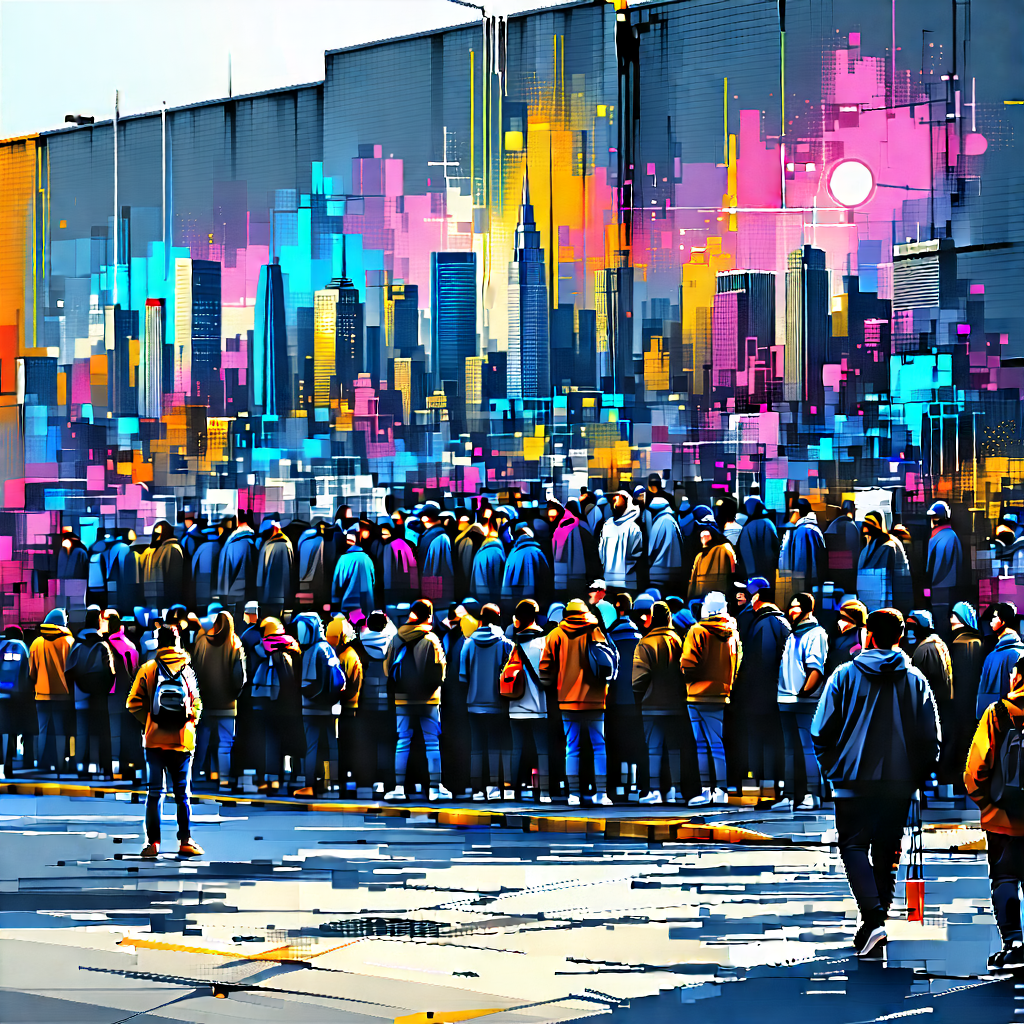 Urban Technical Illustration: Urban street art viewing scene