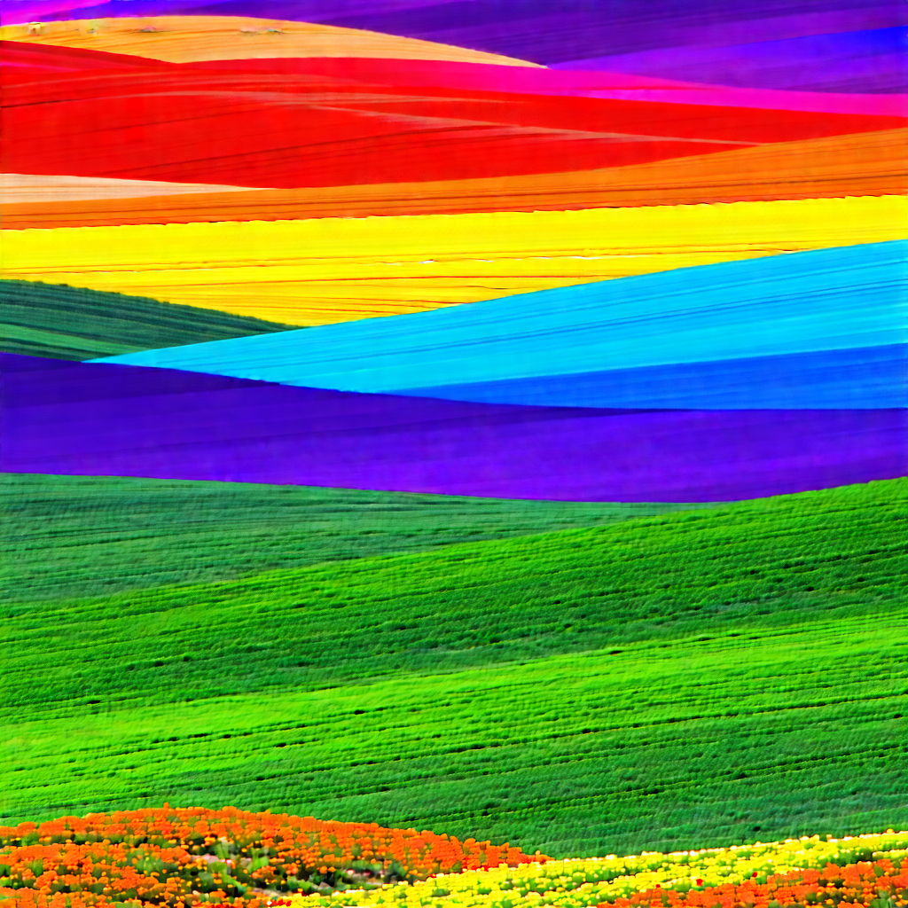 Abstract Memphis Design: Color Field With (vibrant:1.34) Color Palette With Vibrant Colorful