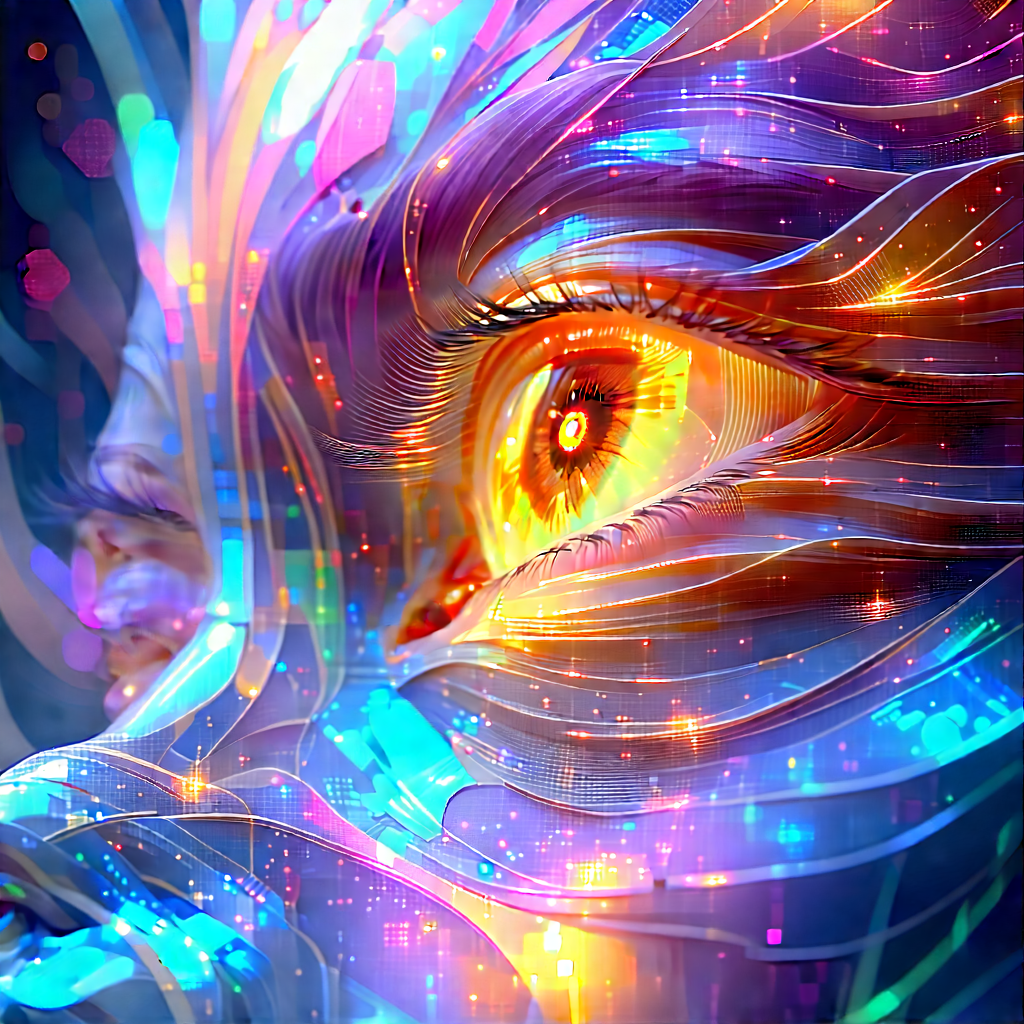 Abstract Holographic Art: Transformation represented through layered elements