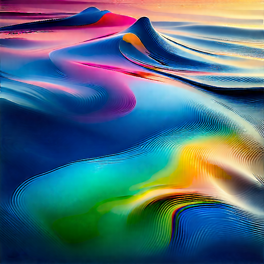 Abstract Aerial Photography: Fluid Abstract With Analogous Color Palette With Colorful Painting