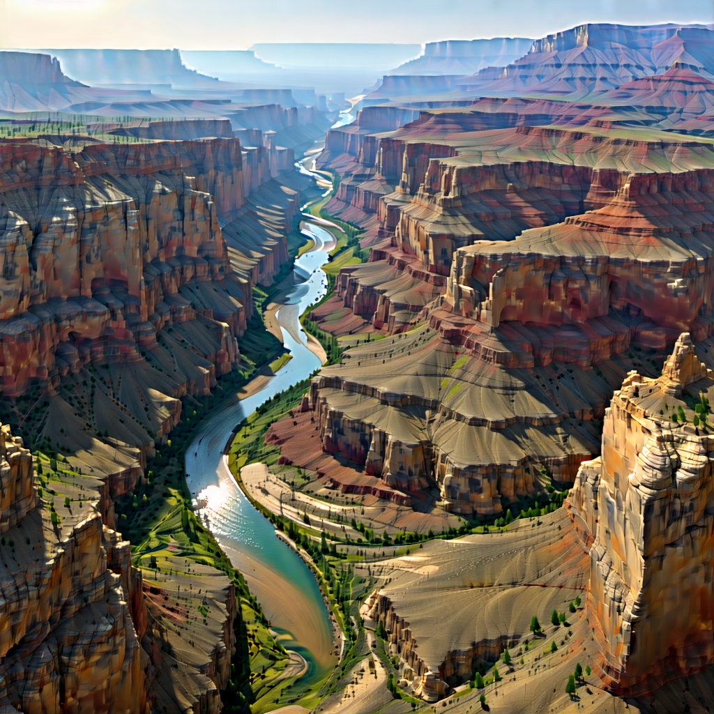Nature Isometric Design: Aerial View Of Canyon System With Beautiful Landscape