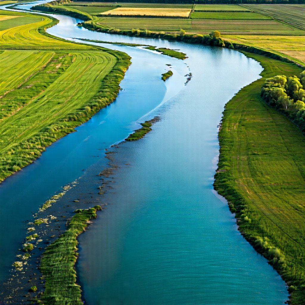 Nature Long Exposure Photography: Aerial view of winding river