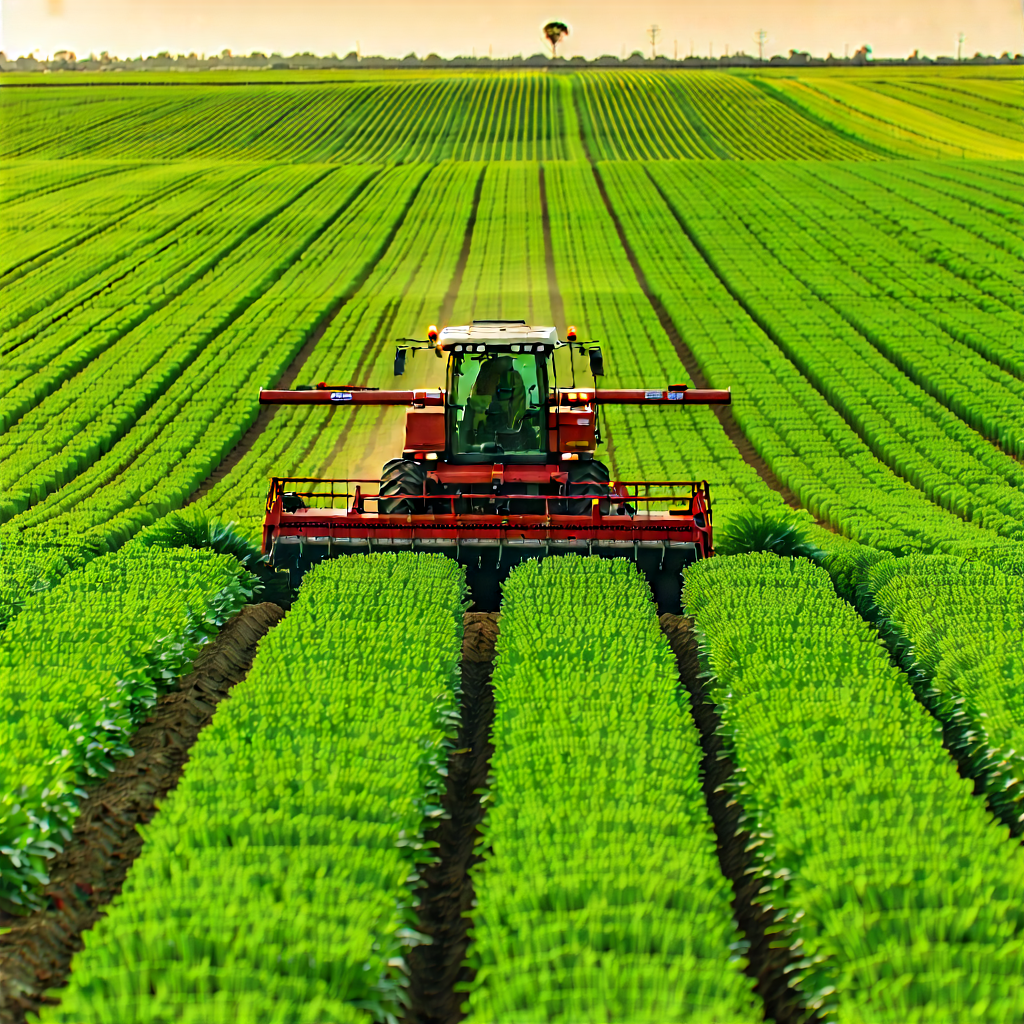 Tech Professional Photography: Agricultural Technology In Field Deployment With Large Tractor
