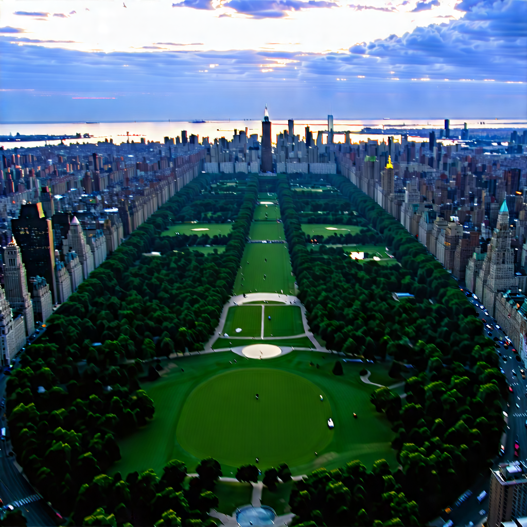 Urban Octane Render: Aerial view of central park