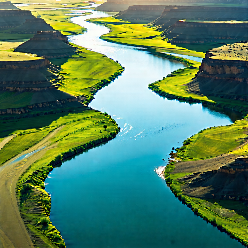 Nature Hdr Photography: Aerial View Of Winding River With Beautiful River