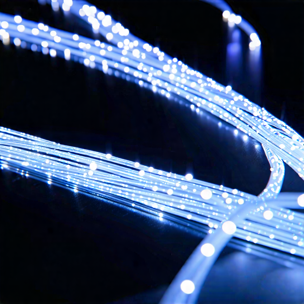 Tech Advertising Photography: Close-up of fiber optic cables