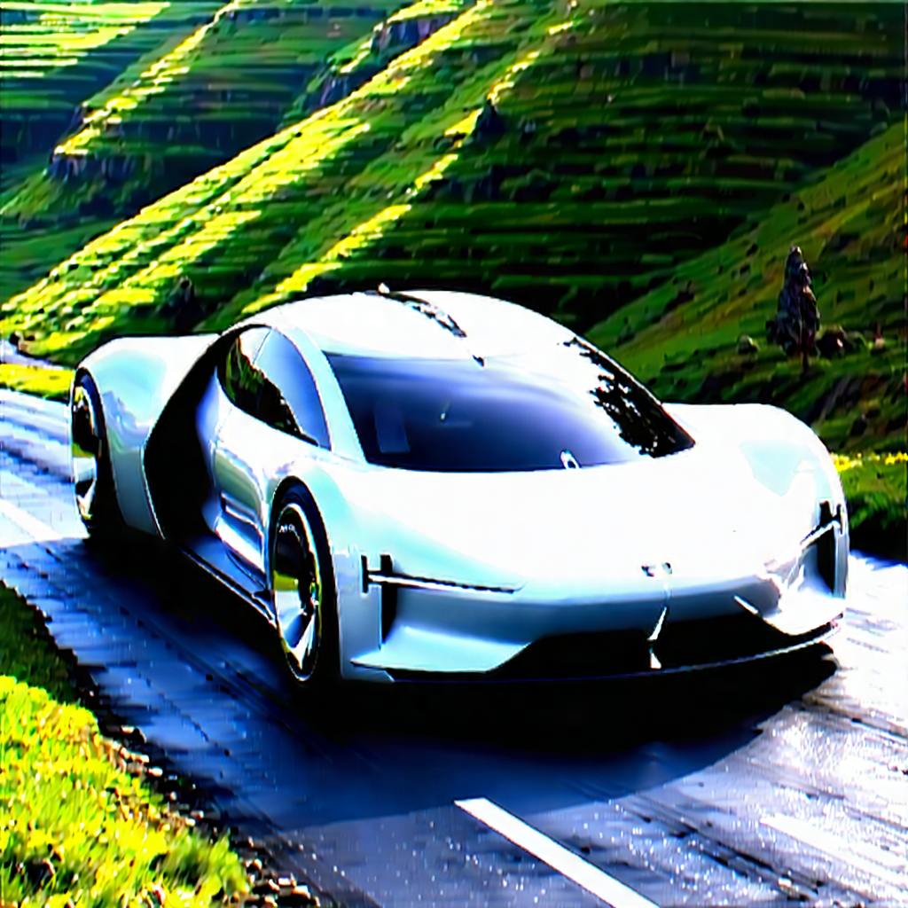 Tech Landscape Photography: Innovative Electric Vehicle Design With White Sports