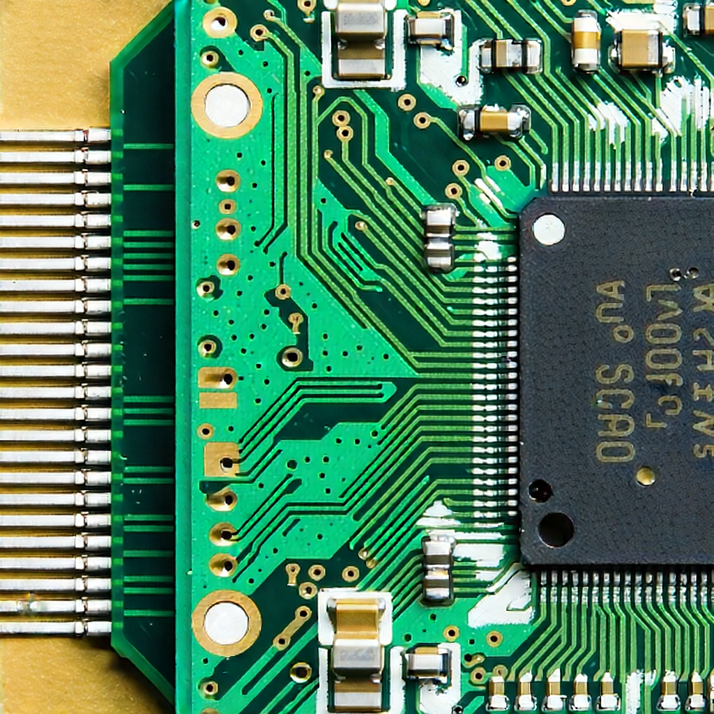 Tech Gouache Painting: Close-up of memory module