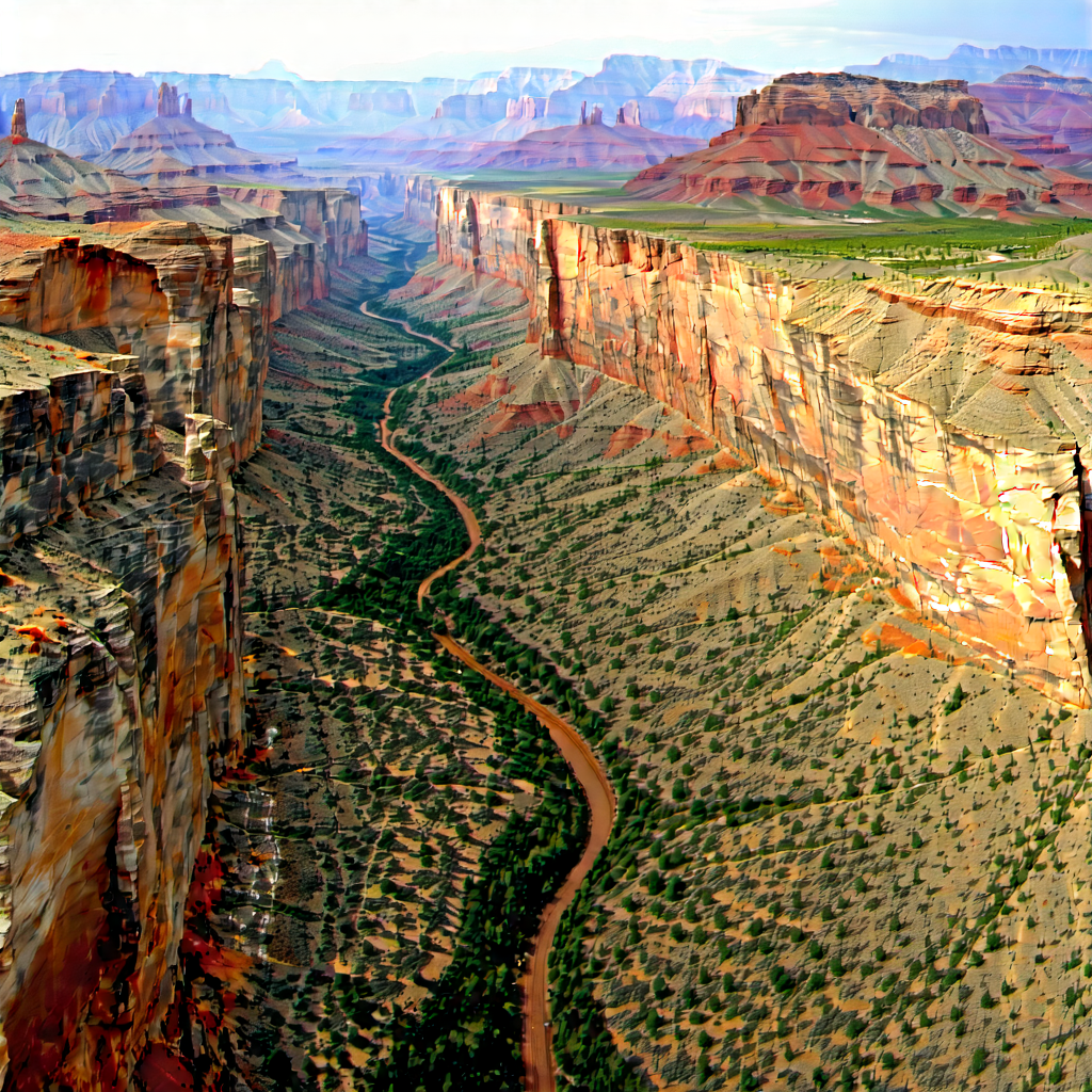 Nature Editorial Photography: Aerial view of canyon system
