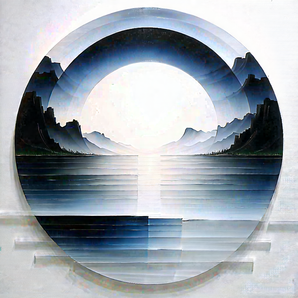 Abstract Acrylic Painting: Concentric circles with translucent layers
