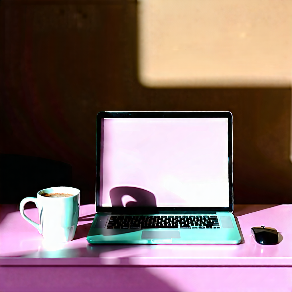 Business Professional Photography: Workplace With Laptop And Coffee On Desk With Laptop Computer