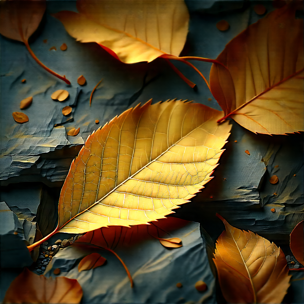 Nature Macro Photography: Autumn Leaves In Rocky Terrain With Close-up Leaf,