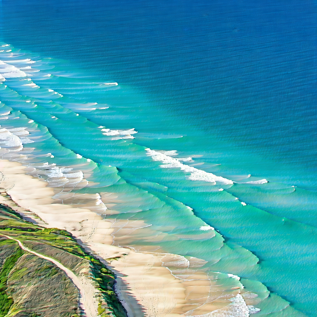 Nature Aerial Photography: Clear Sky Over Coastline With Beautiful Beach