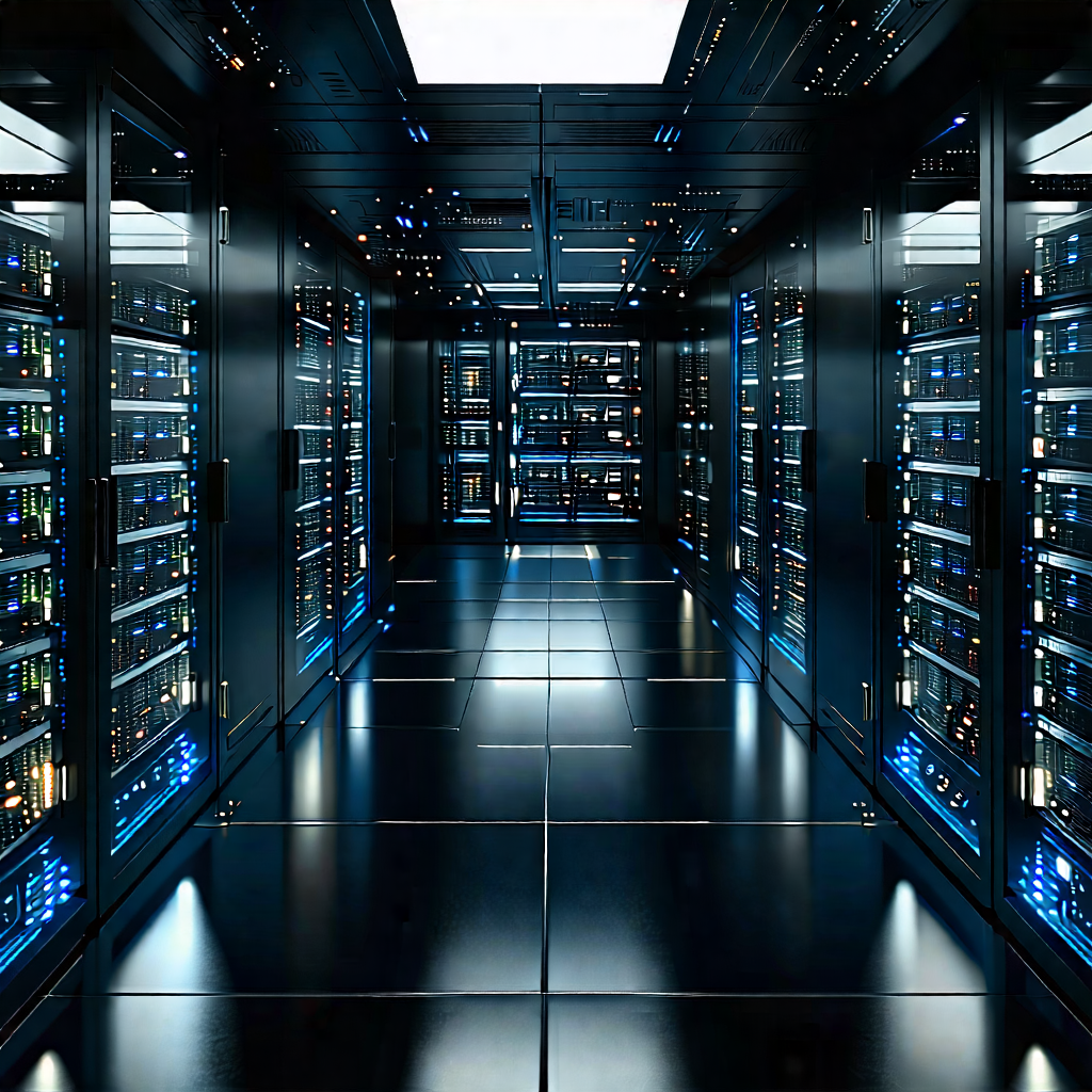 Tech Etching: (futuristic:1.21) server room