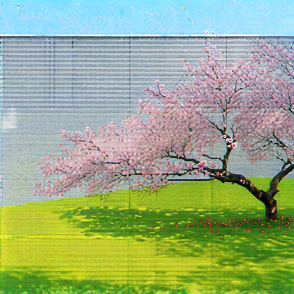 Nature Architectural Photography: Cherry Blossoms In Natural Setting With Beautiful Tree