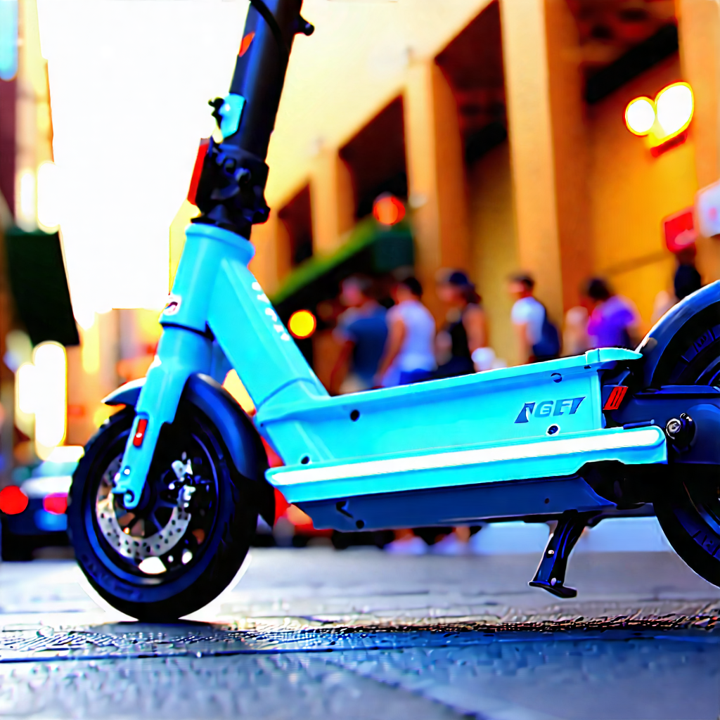 Urban Macro Photography: (city:1.1) electric scooter in arts district