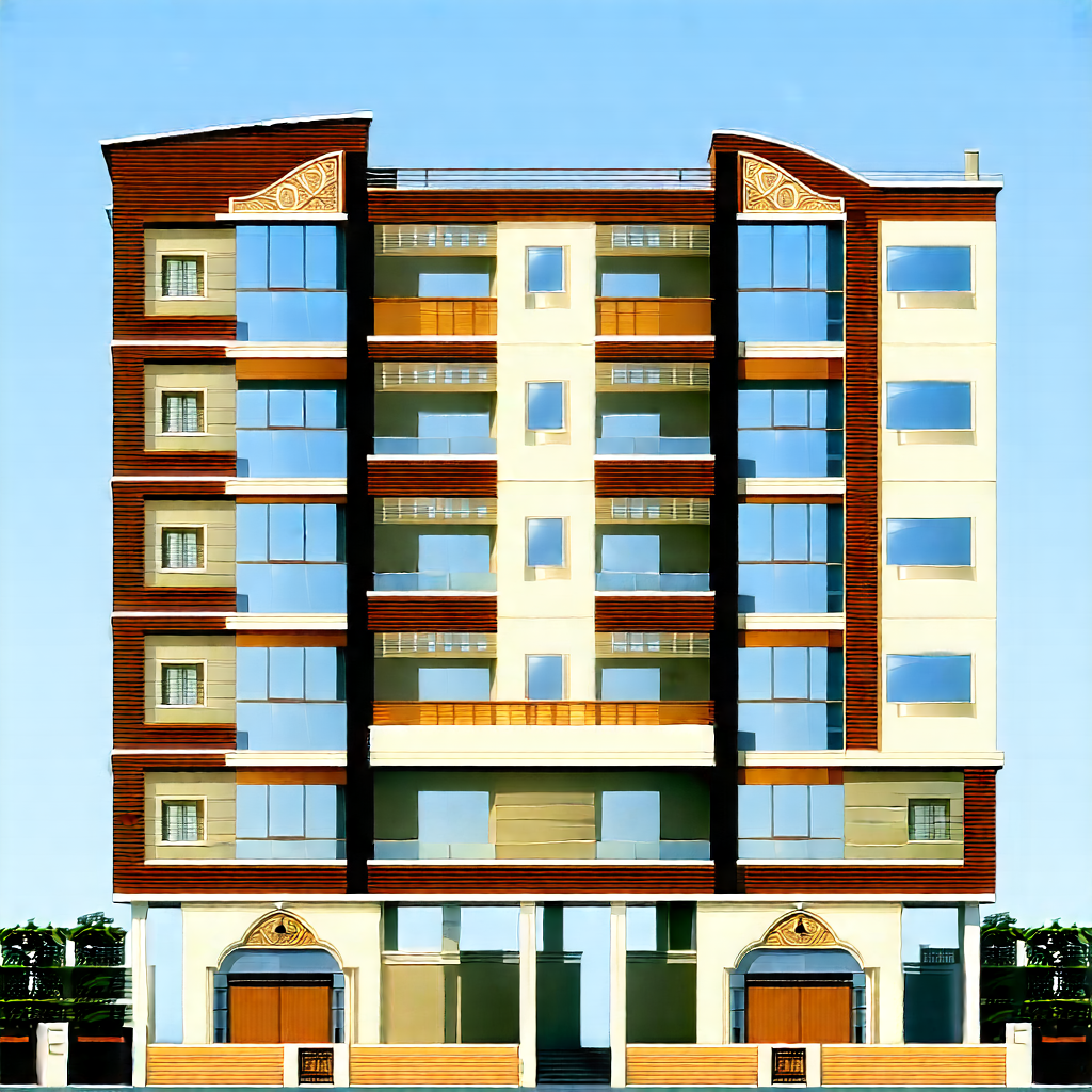 Urban Professional Photography: Modern Apartment Complex With Ornate Details With Large, Multi-story