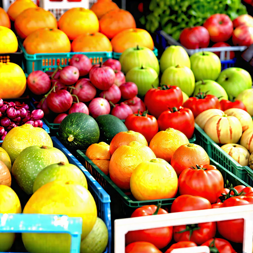 Urban Digital Art: Urban farmers market scene