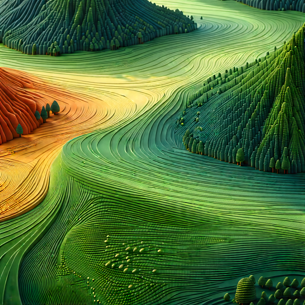 Abstract Landscape Photography: Macro View Of Synthetic Material With Colorful, Three-dimensional