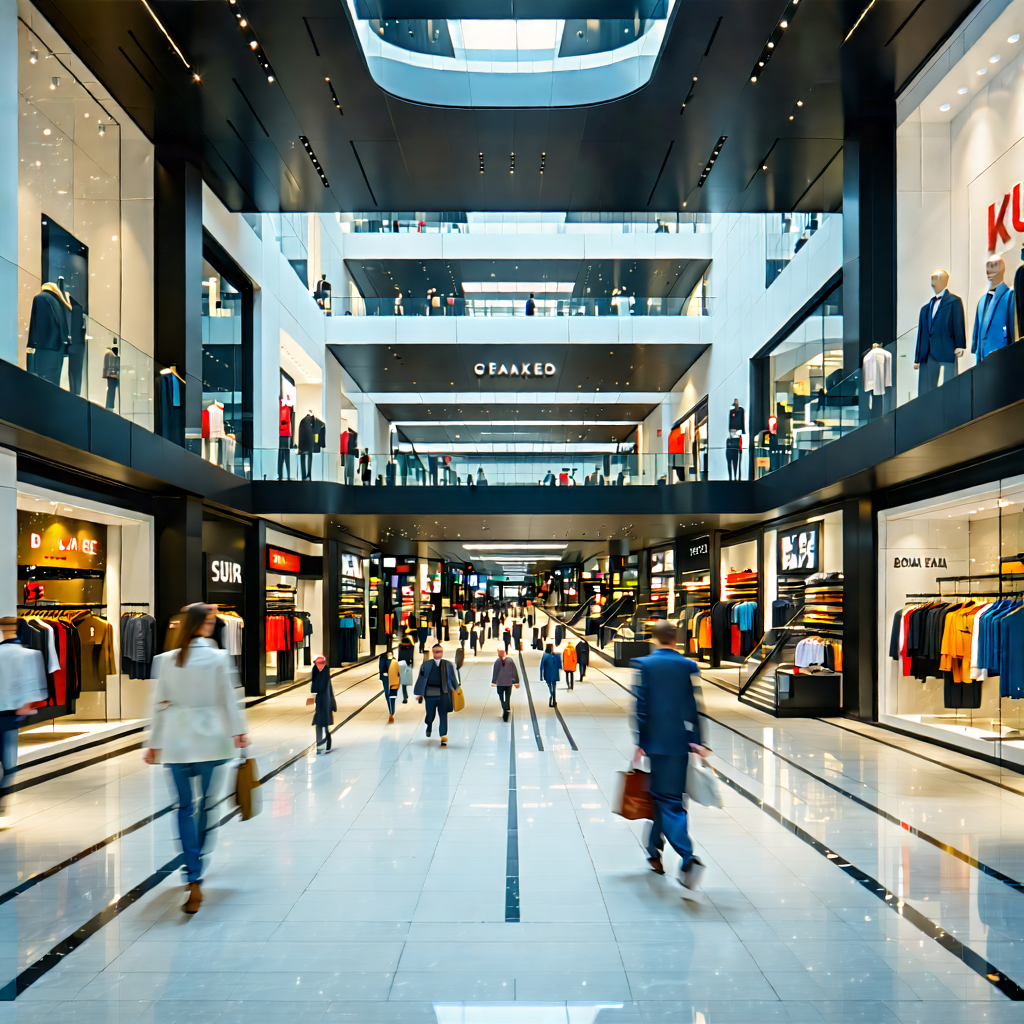 Urban Commercial Photography: Urban shopping district scene