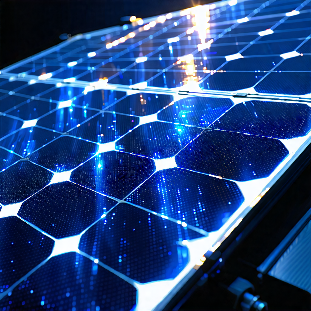 Tech Ink Drawing: Solar Panel With Holographic Projection With Solar Panel
