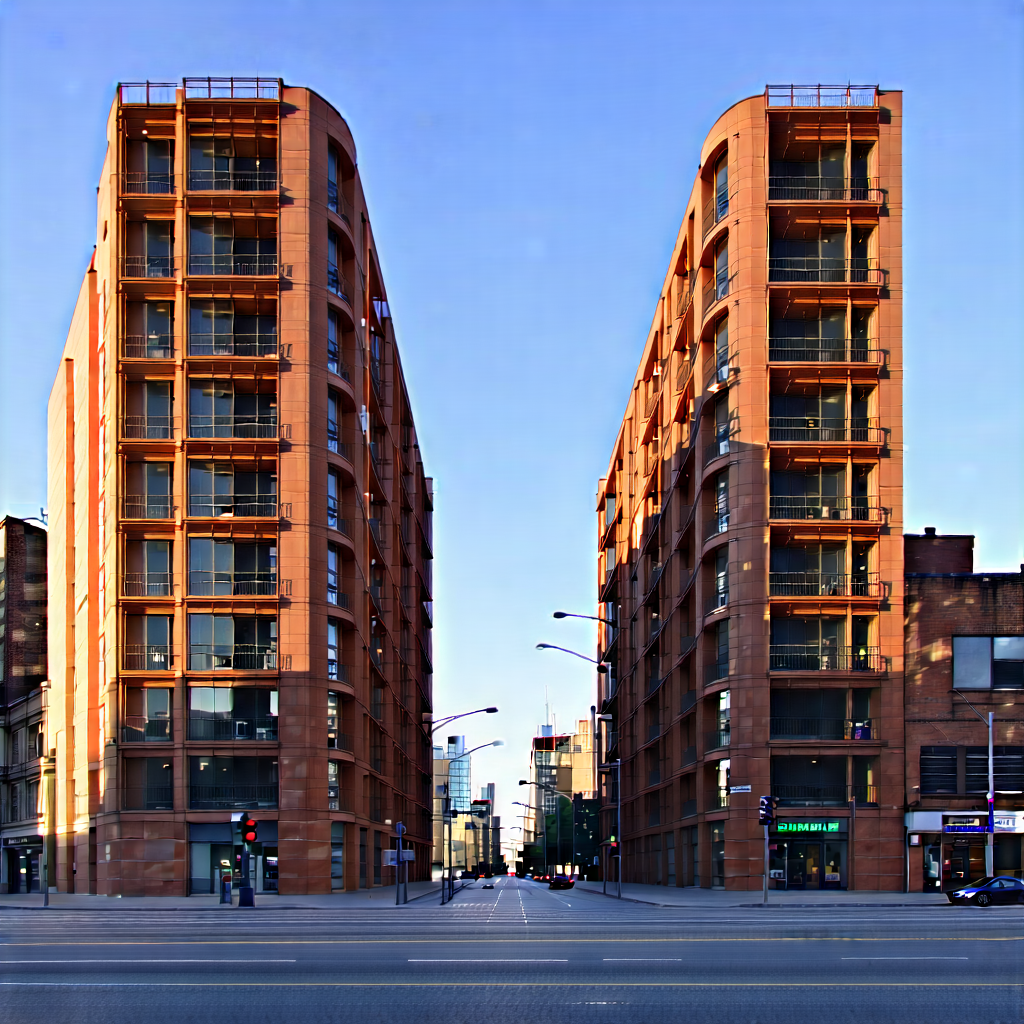 Urban Architectural Photography: Urban street with modern architecture