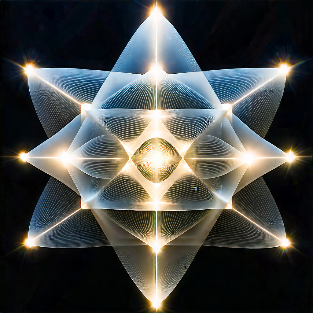 Abstract Advertising Photography: Sacred Geometry With Translucent Layers With Large, Brightly