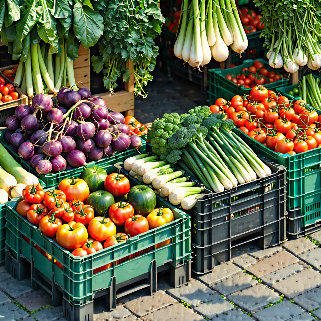 Urban Blueprint Style: Urban farmers market scene