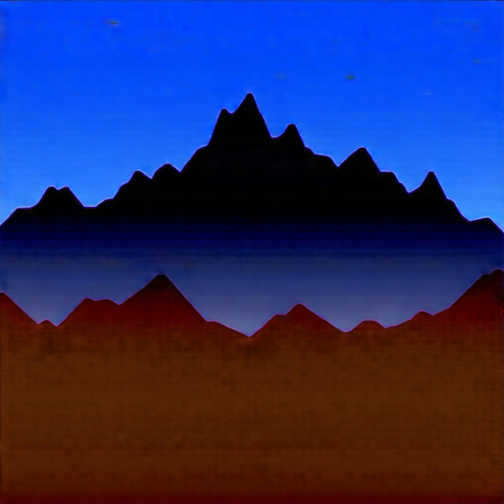 Nature Octane Render: Mountain Range During Blue Hour With Mountainous Landscape