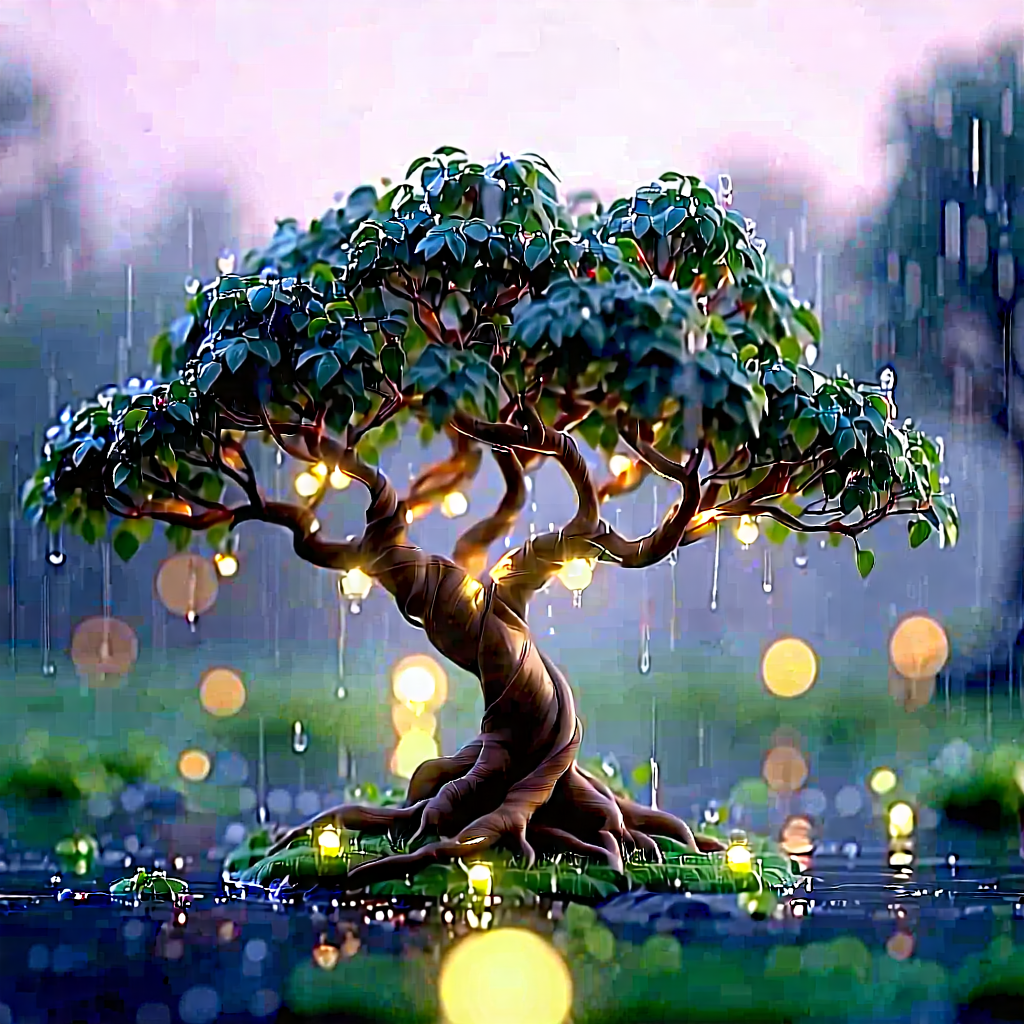 Nature Cinema 4d: (ancient:1.23) (tree:1.45) In Rainy Season With Image, There