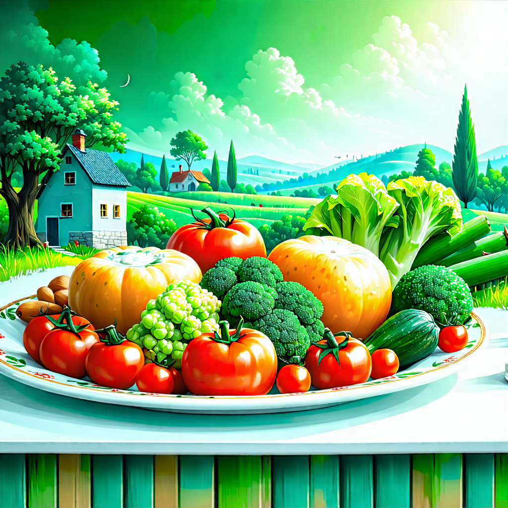 Lifestyle Pastel Drawing: Farm-to-table Meal Prepared With Fresh Ingredients With Colorful Painting