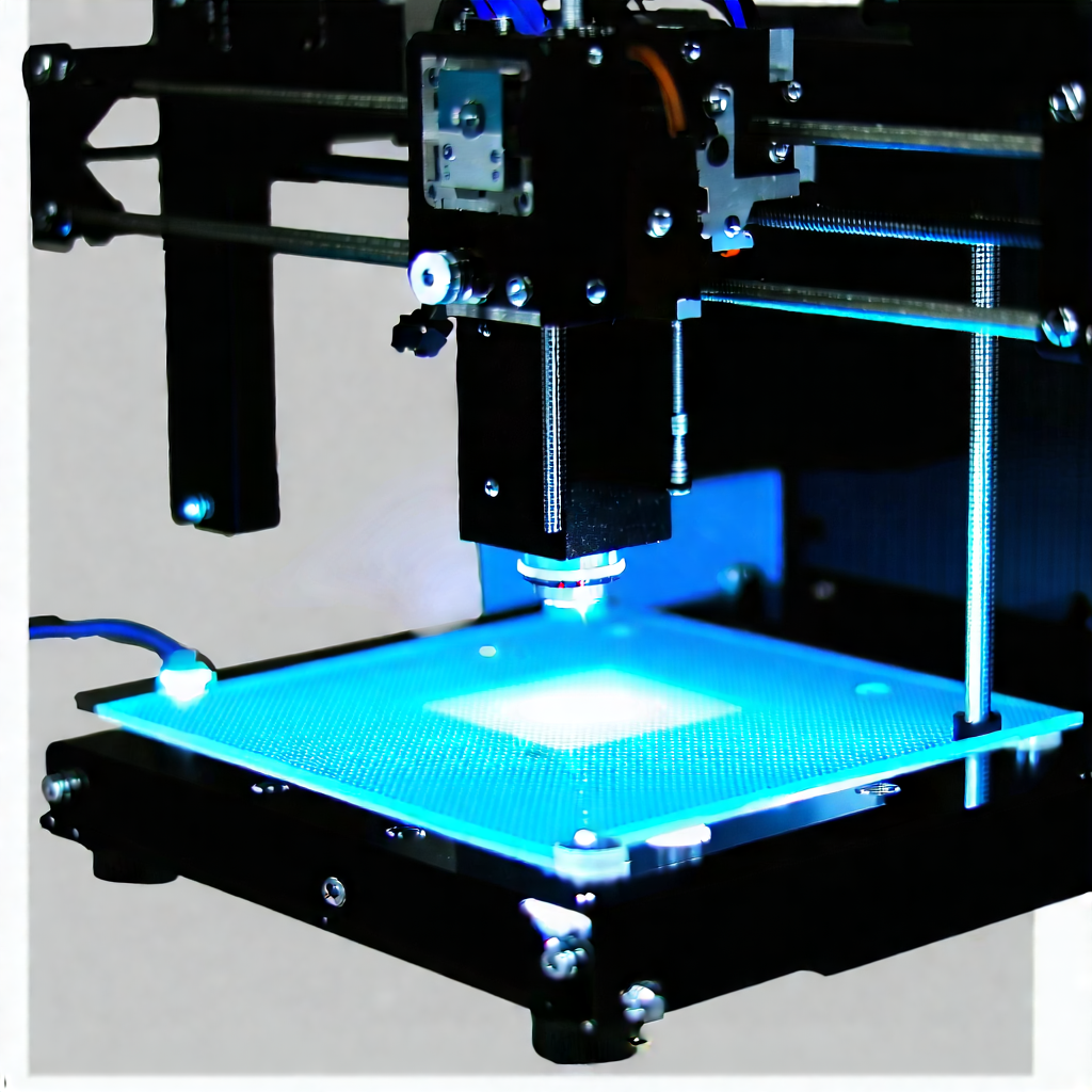Tech Stock Photography: 3d printer with holographic projection