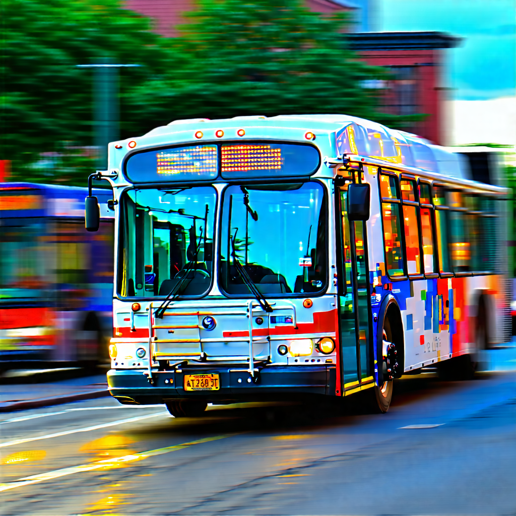 Urban Editorial Photography: City Bus In Arts District With Large White