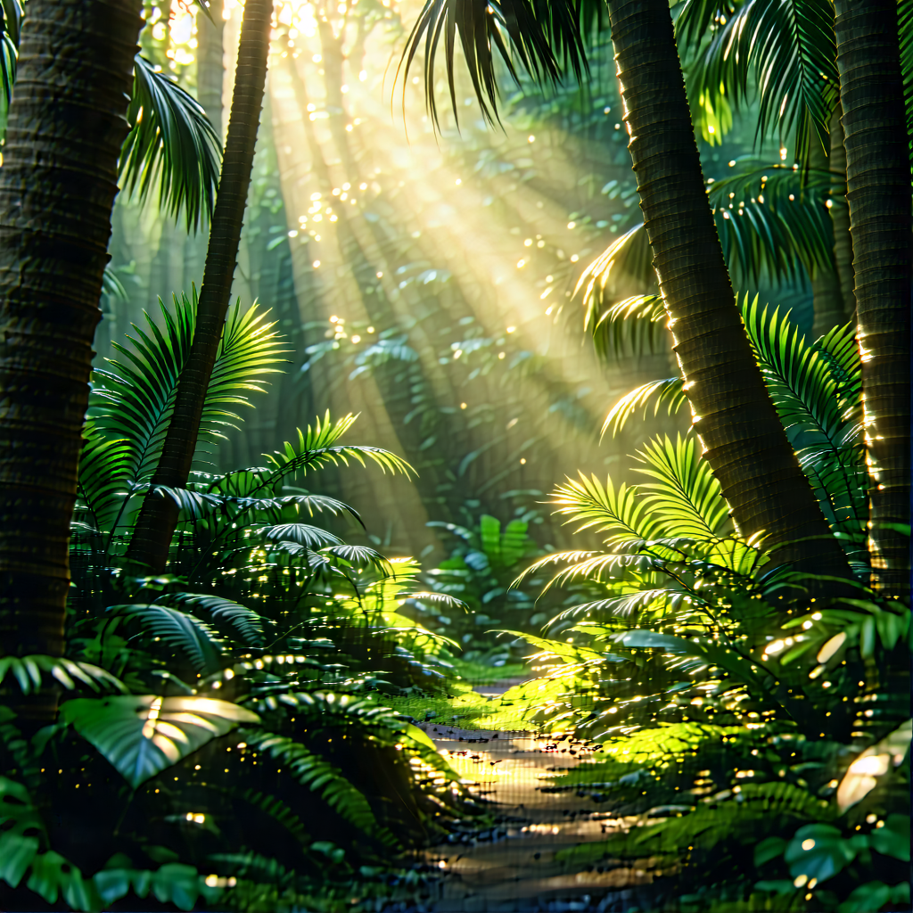 Nature Advertising Photography: Tropical plants in sunlit clearing