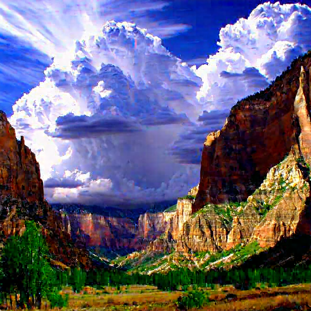 Nature Commercial Photography: Dramatic Clouds Over Canyon Floor With Beautiful Landscape