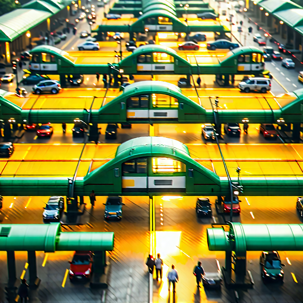 Urban Octane Render: Aerial view of transportation hub