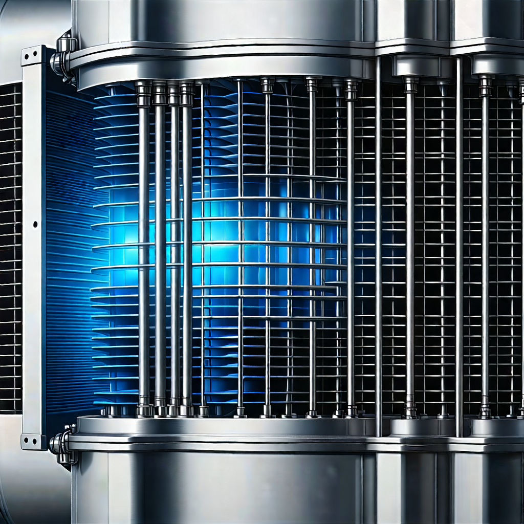 Tech Lithograph: Close-up Of Cooling System With Image, There