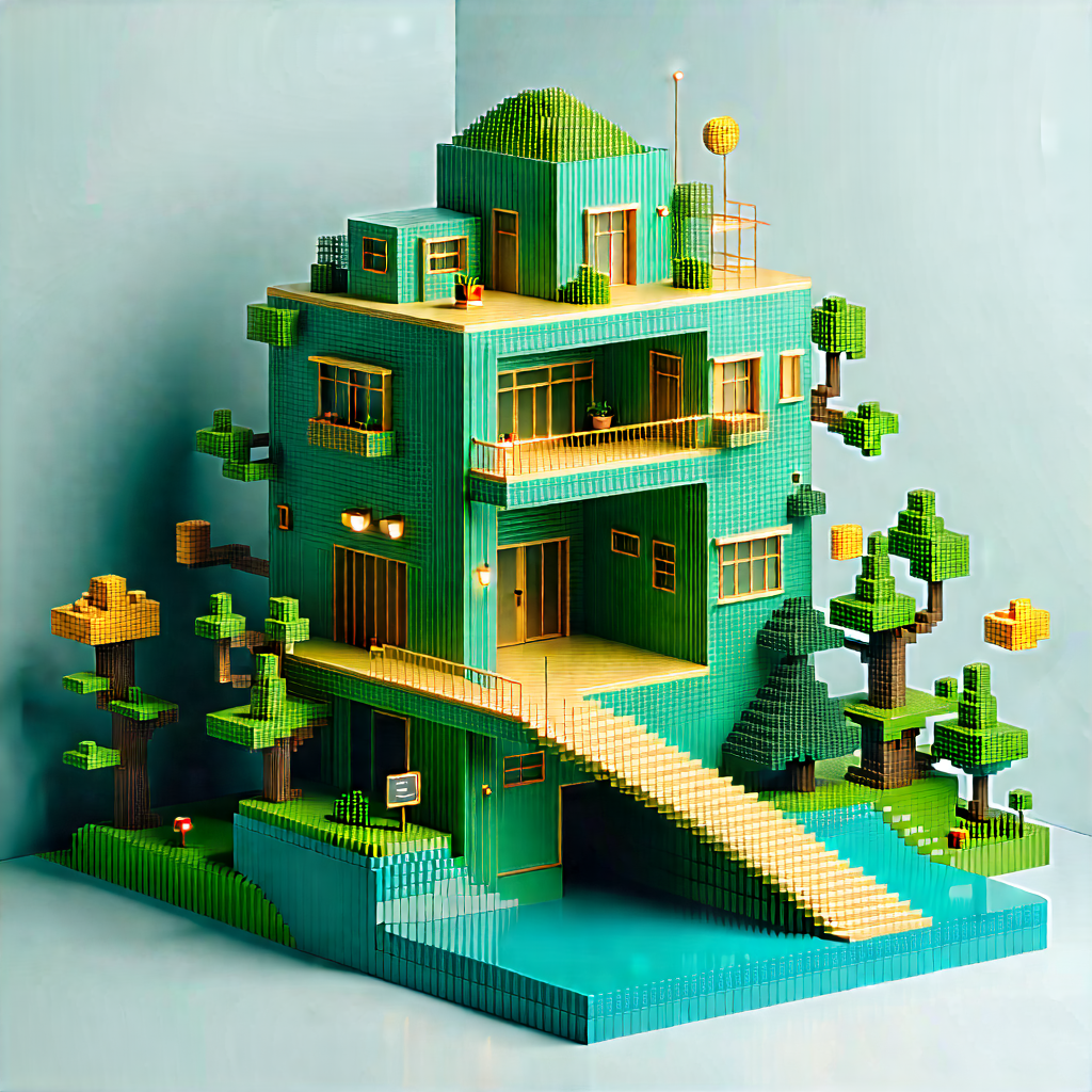 Tech Voxel Art: Innovative communication tool (design:1.17)