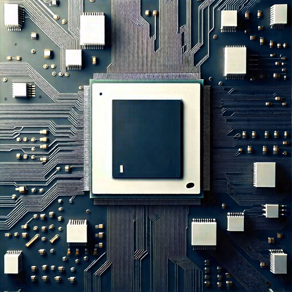 Tech Graphic Design: Close-up of microprocessor