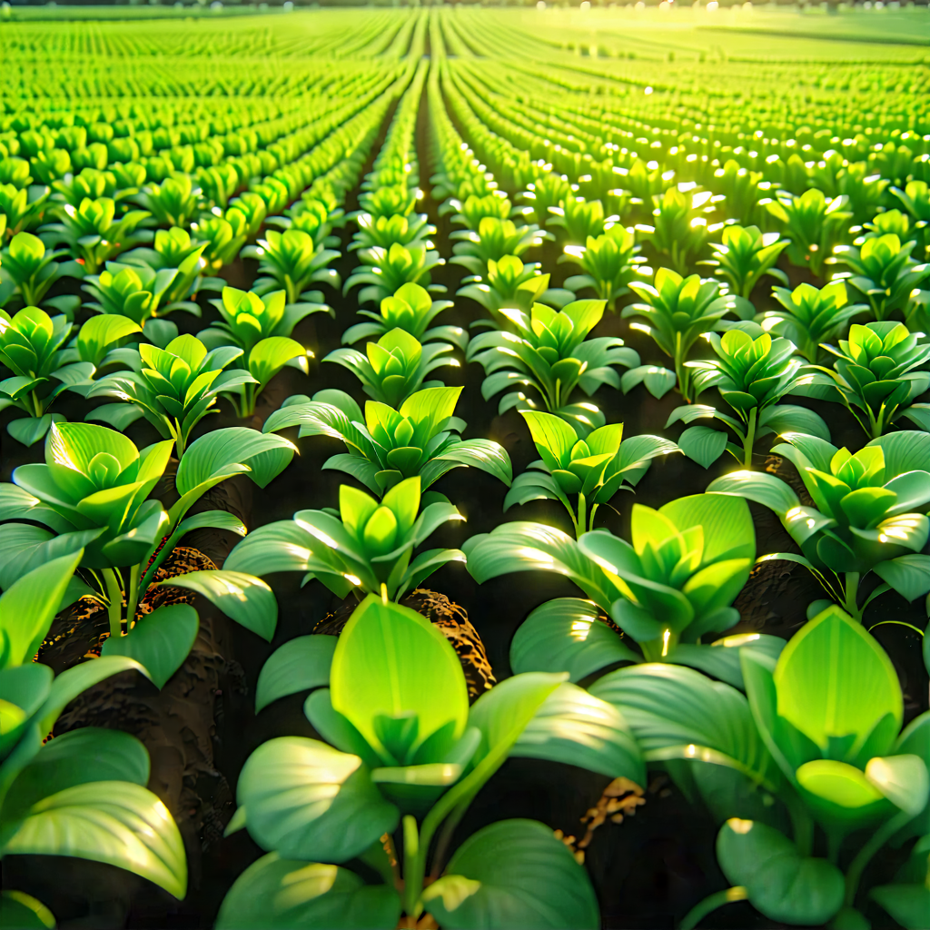 Tech Macro Photography: Agricultural Technology In Research Center With Large Field