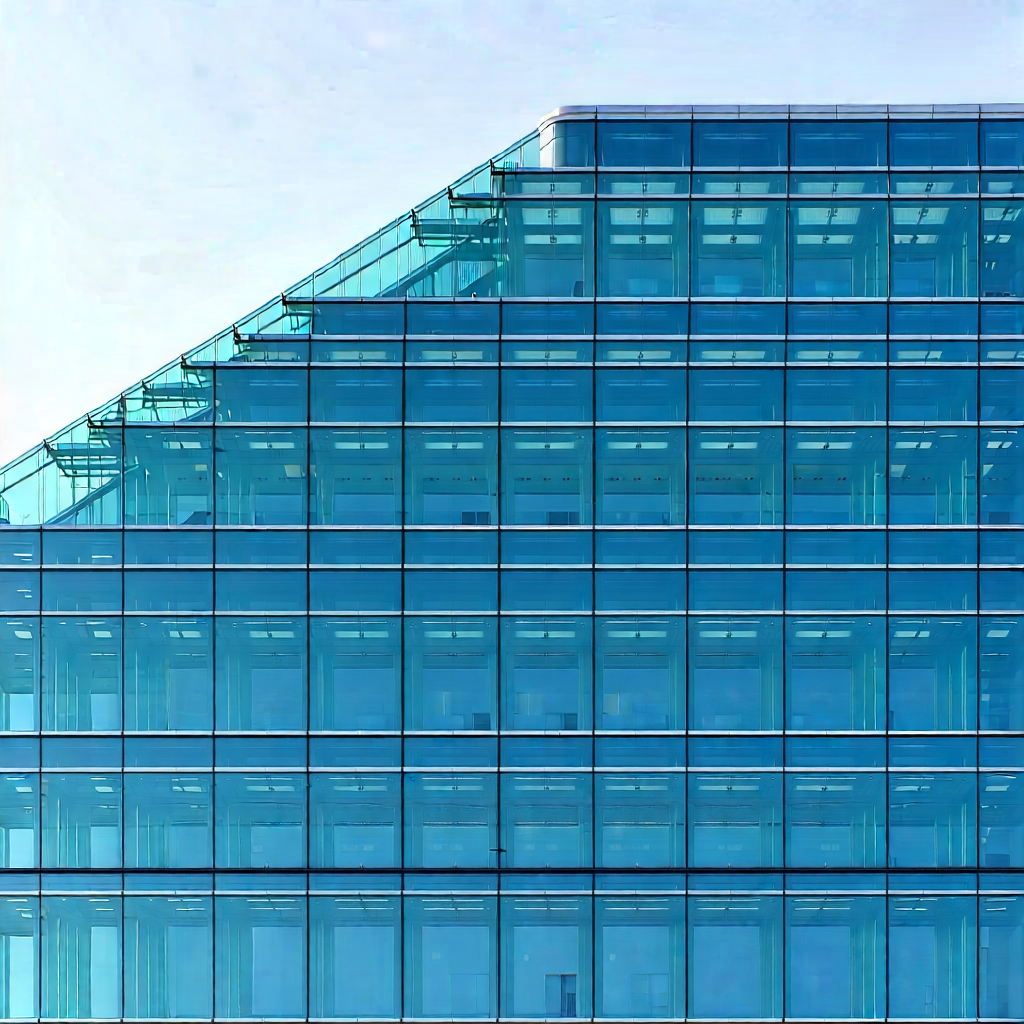Urban Advertising Photography: Glass office tower with minimalist design